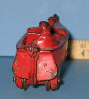 SPEED BOAT TOY CAST IRON W/ MAN ALL ORIGINAL RED CI163  