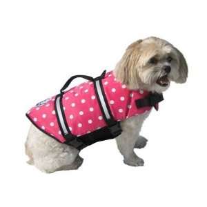 Designer Dog Life Jacket in Pink Polka Dot Size Medium (Dogs 20   50 