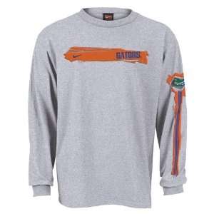  Nike Florida Gators Ash Charity Stripe Long Sleeve T shirt 