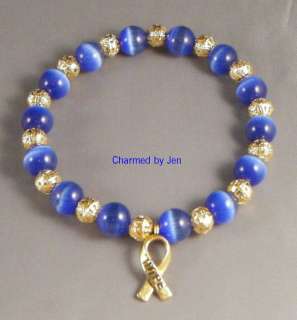 COLON CANCER Awareness Bracelet w/ Charm (CCBS)  