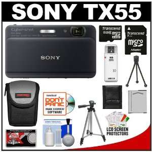  Sony Cyber shot DSC TX55 3D Digital Camera (Black) with 