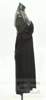 Daslu Sao Paulo Black Jersey Knit Ruched Strapless Dress Size 36 