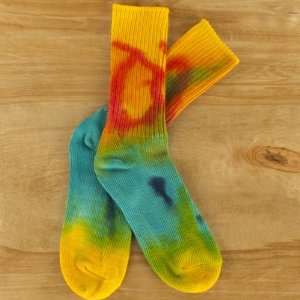  Organic Cotton Crew Sock Tie Dye: Home & Kitchen