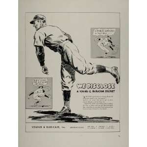  1938 Ad Young & Rubicam Advertising Baseball Pitcher 