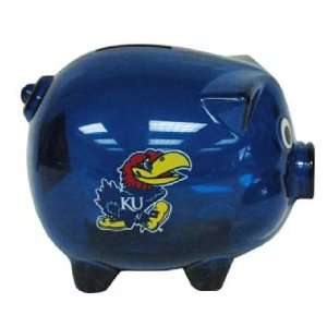  NCAA Kansas Jayhawks Plastic Piggy Bank (Blue): Sports 