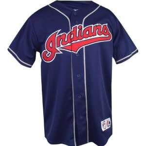  Cleveland Indians Second Home Navy MLB Replica Jersey 