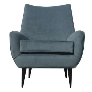   chairs brushed slate suede upholstery tapered ebonized finish legs
