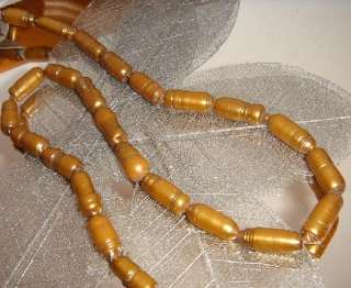 BIWA FRESHWATER PEARLS RINGED LOGS IN ANTIQUE GOLD 17 m  