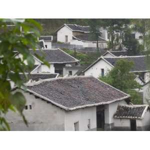 China, Guizhou Province, Village Houses with Tiled Roof Photographic 