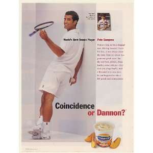  1999 Tennis Player Pete Sampras Dannon Peach Yogurt Print 