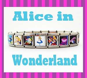 Alice in Wonderland Italian style Charm Bracelet  
