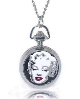 K231 Free ship Marilyn Monroe 80cm chain Pocket Watch  