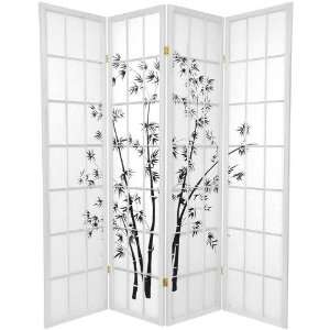    6 ft. Tall Lucky Bamboo Room Divider  White   4P: Home & Kitchen