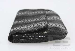 Tiffany & Fred Black Snakeskin Stamped Suede Clutch Handbag  