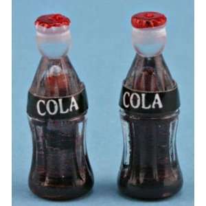    Dollhouse Miniature Set of 2 Soda Pop Bottles Toys & Games