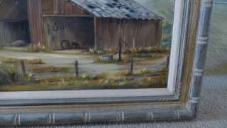   Barn oil painting on canvas Large framed art Lillian Smithberg signed