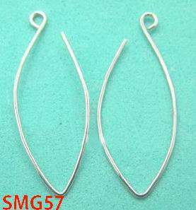   Sterling Silver charm earring handmade findings WIRE HOOK smg  