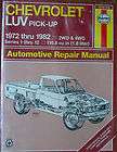 Haynes Repair Manual 1972   1982 Chevrolet LUV Pick up Truck