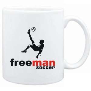 Mug White  FREE MAN  Soccer  Sports:  Sports 
