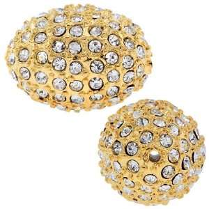   Pave Bead   Gold Plated / Crystal (1 Piece) Arts, Crafts & Sewing