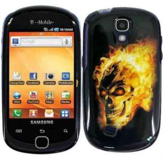 For T Mobile Samsung Gravity Smart T589 Fire Skull Snap on Hard Case 
