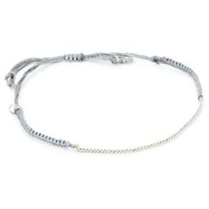  Shashi White Gold Plated and Grey Cord Small Chain 