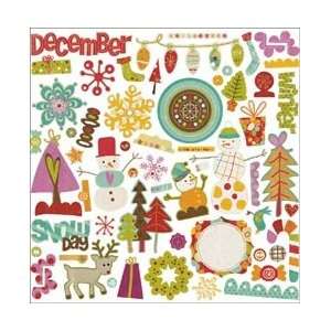 Crate Paper Snow Day Chipboard Accent Stickers 12X12 Sheet; 3 Items 