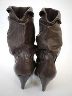 Vtg 80s Leather Pirate Slouch Cuff Heel Boots 7.5 M  