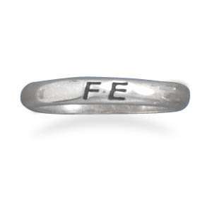   Oxidized Message Fe Believe Sterling Silver Band Ring, 5: Jewelry