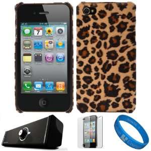  Brown Leopard Fur Covered Snap on Faceplate Shield 
