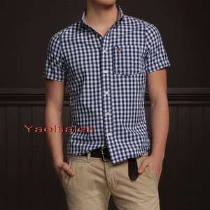 Hollister by Abercrombie Mens Button Down Striped Checkered Check 