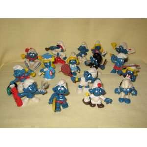  16 Vintage Smurf Figurines Peyo Schleich 2 Inch Figurines 