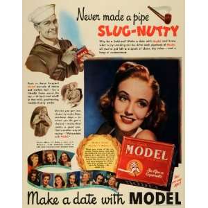  1942 Ad Model Pipe Smoking United States Tobacco WWII Navy 