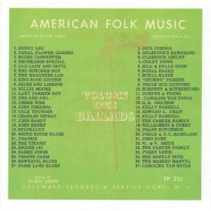  Anthology of American Folk Music   Volume One: Ballads 