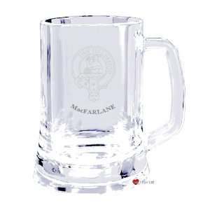  Macfarlane Clan Crest 500ml Engraved Glass Tankard Patio 
