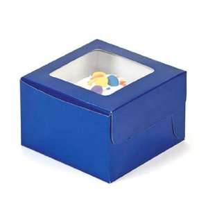  Blue Cardboard Cupcake Boxes (1 dz): Kitchen & Dining