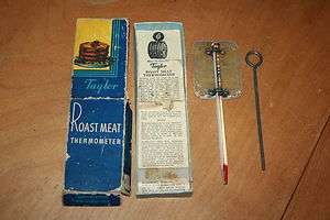 Vintage Taylor Roast Meat Thermometer w/Skewer No. 5936  
