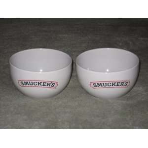  SET OF 2   SMUCKERS Porcelain Dessert Bowls   5x3 Inches 
