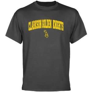  Clarkson Golden Knights Charcoal Logo Arch T shirt Sports 