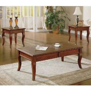   Traditional Walnut 3 Piece Occasional Table Set 700095: Home & Kitchen