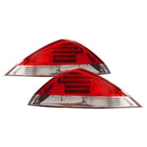    03 05 Honda Accord Coupe Red/Clear LED Tail Lights Automotive