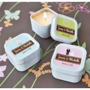  Square Personalized Theme Candle Tins