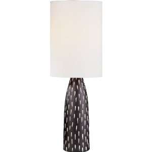   Table Lamp with White Painted Slashes   Abaree