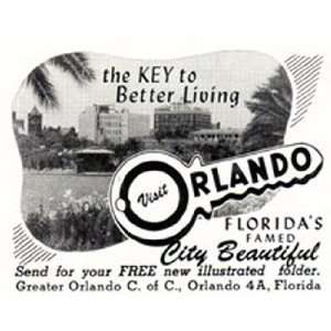 Print Ad 1949 Orlando The key to better living. Orlando Books