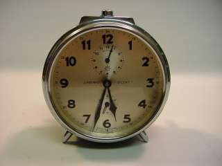 1930s German JUNGHANS SILENT Chrome Alarm Clock   Dated 10.4.1936 