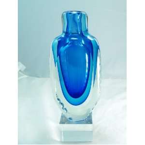  Cobalt Blue Art Glass Vase X441: Home & Kitchen