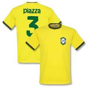   Brazil Home Retro Shirt + Piazza 3 (Samba Style): Sports & Outdoors