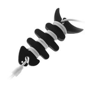   Black Fishbone Headset Earphones Cord Wrap for Coby Kyros MID8025