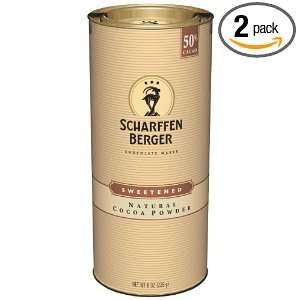 Scharffen Berger Natural Sweetened Cocoa Powder Tin, 8 Ounce (Pack of 