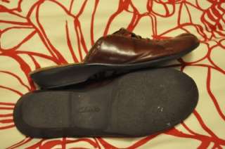   LADIES sz 8 ~ Brown Leather Slip on LATTICE WEAVE clogs shoes  